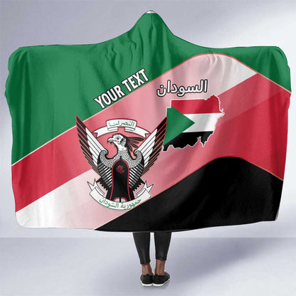 Personalized Sudan Hooded Blanket Coat Of Arms Flag Style
