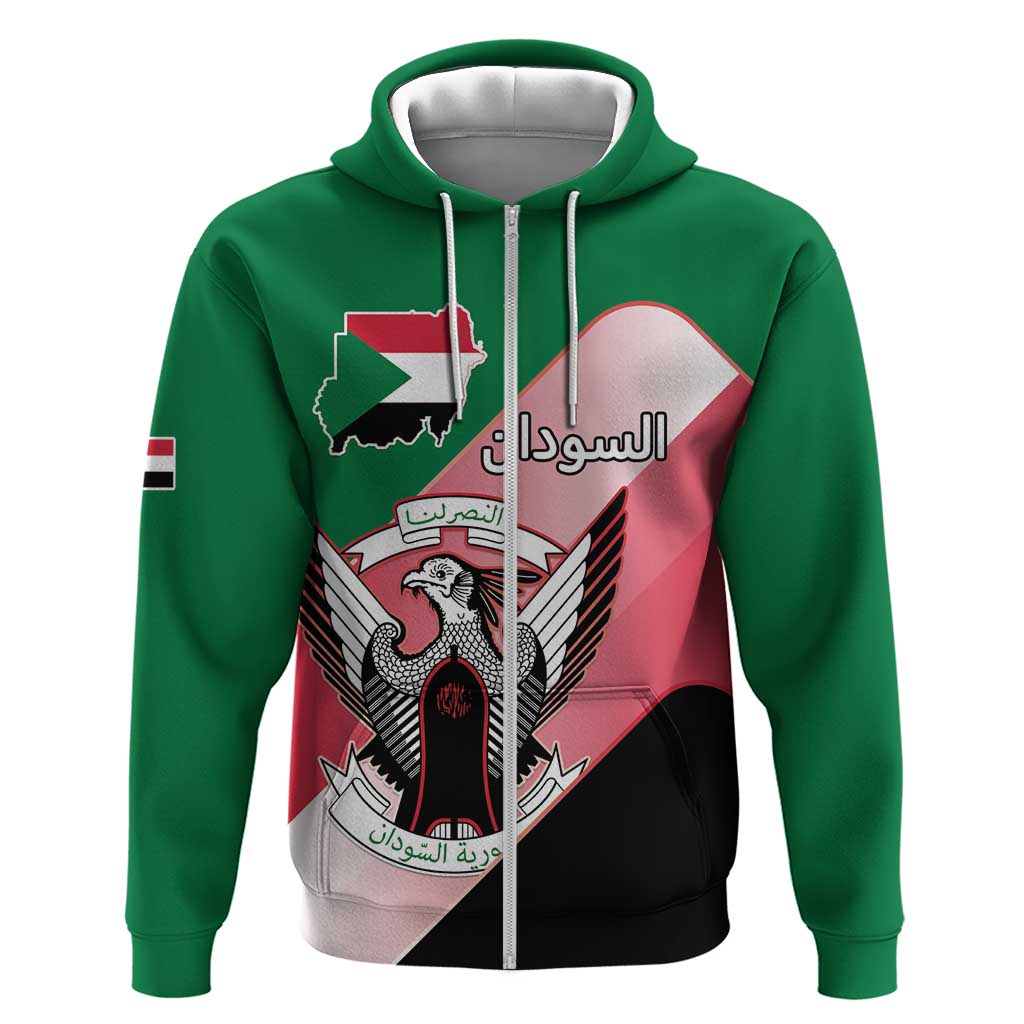Personalized Sudan Hoodie Coat Of Arms Flag Style