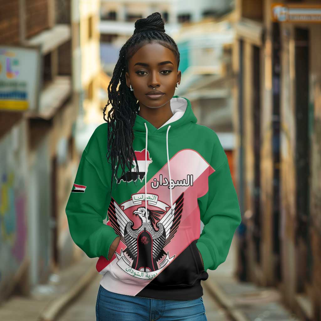 Personalized Sudan Hoodie Coat Of Arms Flag Style