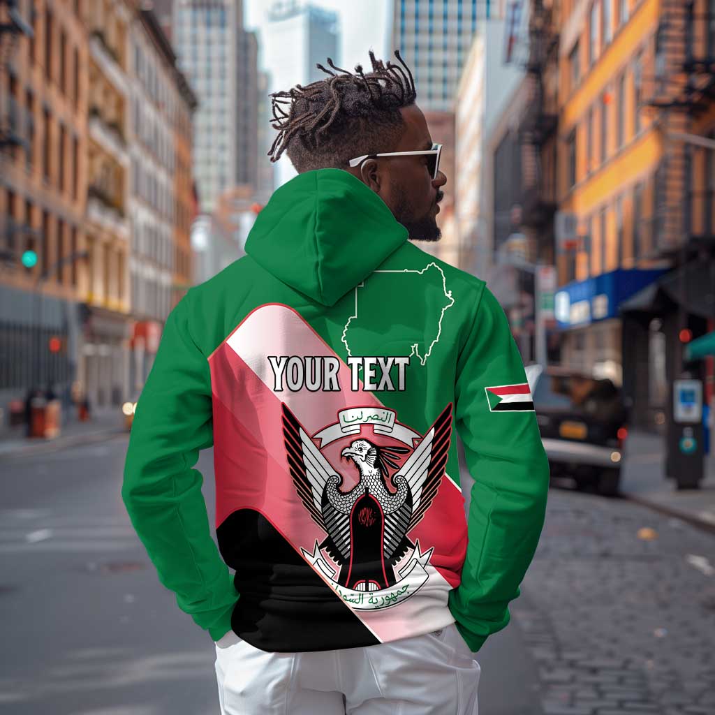Personalized Sudan Hoodie Coat Of Arms Flag Style