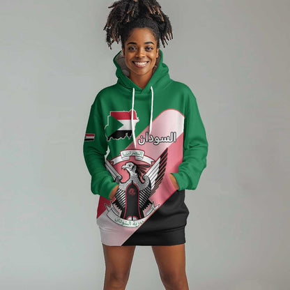 Personalized Sudan Hoodie Dress Coat Of Arms Flag Style
