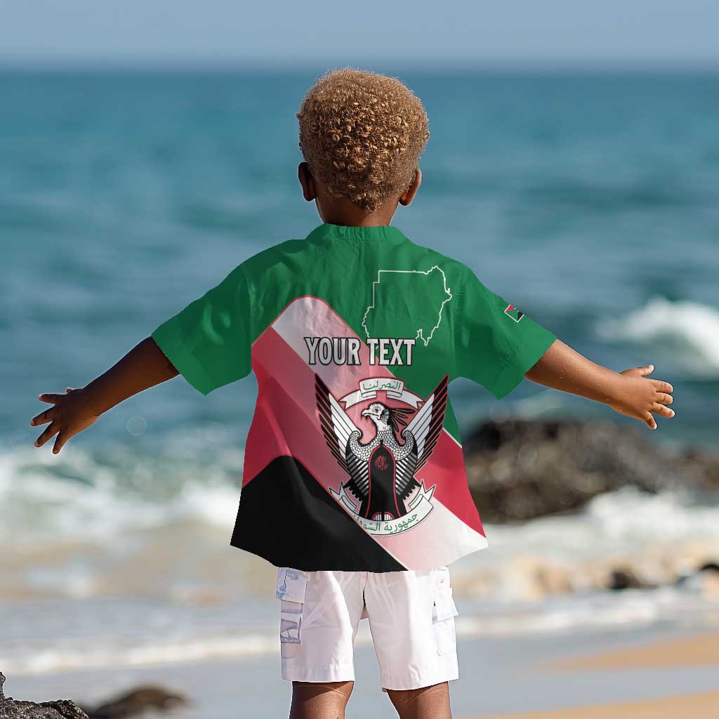 Personalized Sudan Kid Hawaiian Shirt Coat Of Arms Flag Style