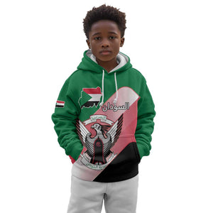 Personalized Sudan Kid Hoodie Coat Of Arms Flag Style