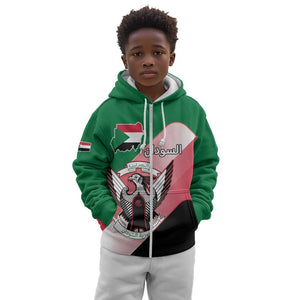 Personalized Sudan Kid Hoodie Coat Of Arms Flag Style