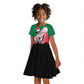 Personalized Sudan Kid Short Sleeve Dress Coat Of Arms Flag Style