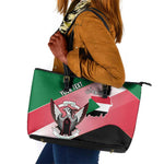 Personalized Sudan Leather Tote Bag Coat Of Arms Flag Style