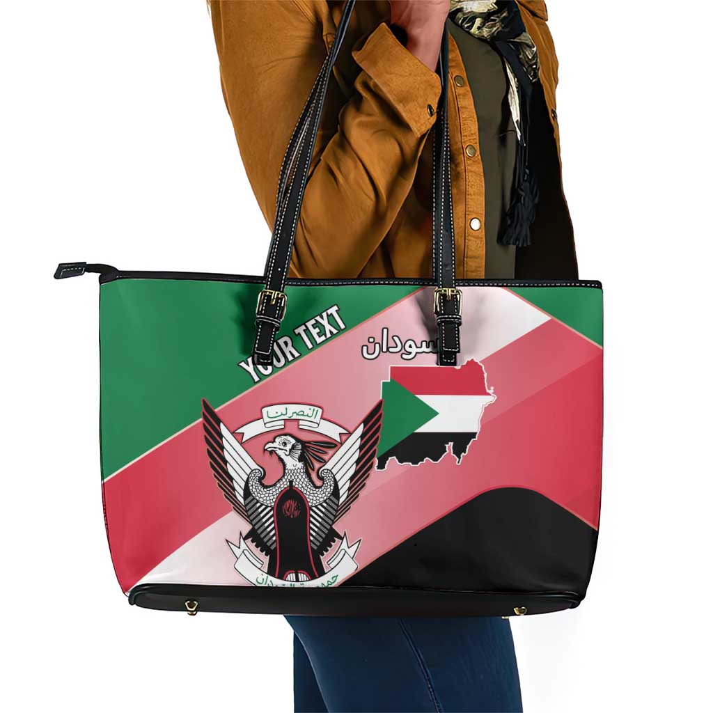 Personalized Sudan Leather Tote Bag Coat Of Arms Flag Style