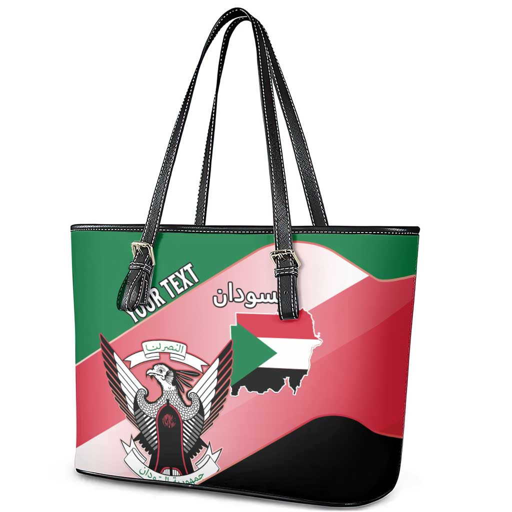Personalized Sudan Leather Tote Bag Coat Of Arms Flag Style
