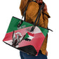 Personalized Sudan Leather Tote Bag Coat Of Arms Flag Style