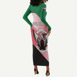 Personalized Sudan Long Sleeve Bodycon Dress Coat Of Arms Flag Style LT15