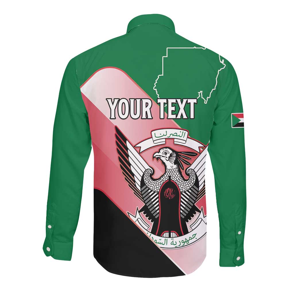 Personalized Sudan Long Sleeve Button Shirt Coat Of Arms Flag Style