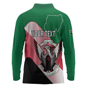 Personalized Sudan Long Sleeve Polo Shirt Coat Of Arms Flag Style