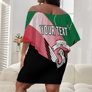 Personalized Sudan Off Shoulder Short Dress Coat Of Arms Flag Style