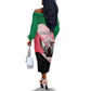 Personalized Sudan Off The Shoulder Long Sleeve Dress Coat Of Arms Flag Style