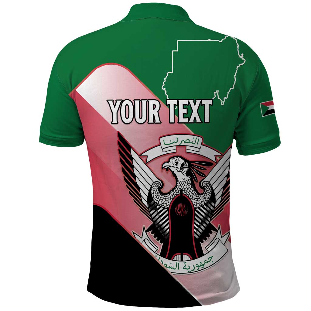 Personalized Sudan Polo Shirt Coat Of Arms Flag Style