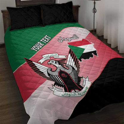 Personalized Sudan Quilt Bed Set Coat Of Arms Flag Style