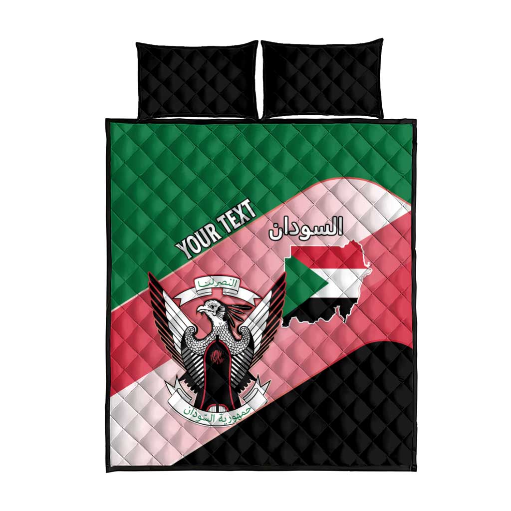Personalized Sudan Quilt Bed Set Coat Of Arms Flag Style