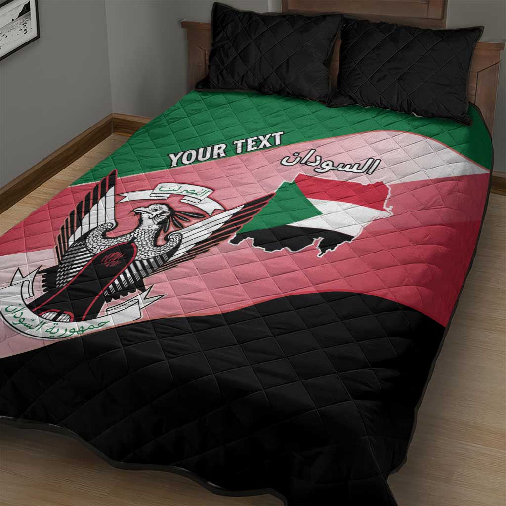 Personalized Sudan Quilt Bed Set Coat Of Arms Flag Style