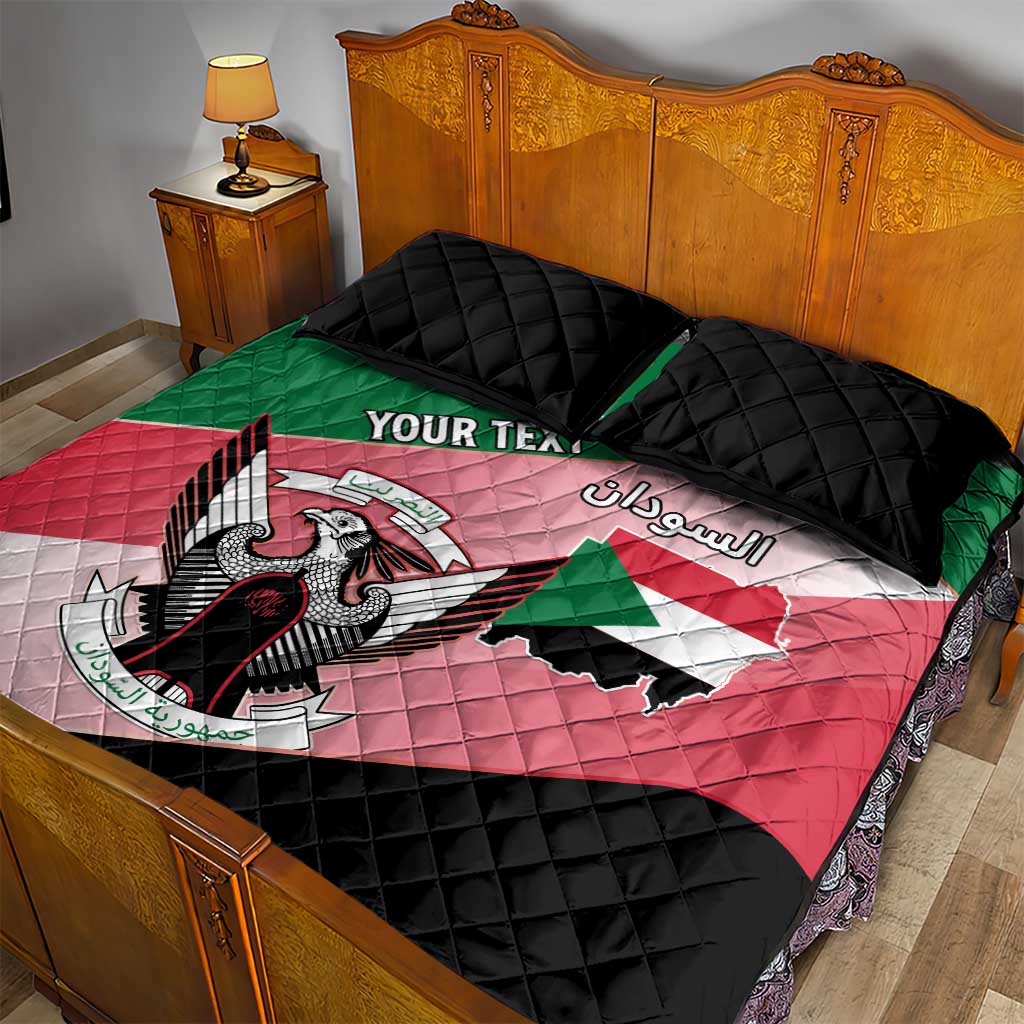 Personalized Sudan Quilt Bed Set Coat Of Arms Flag Style