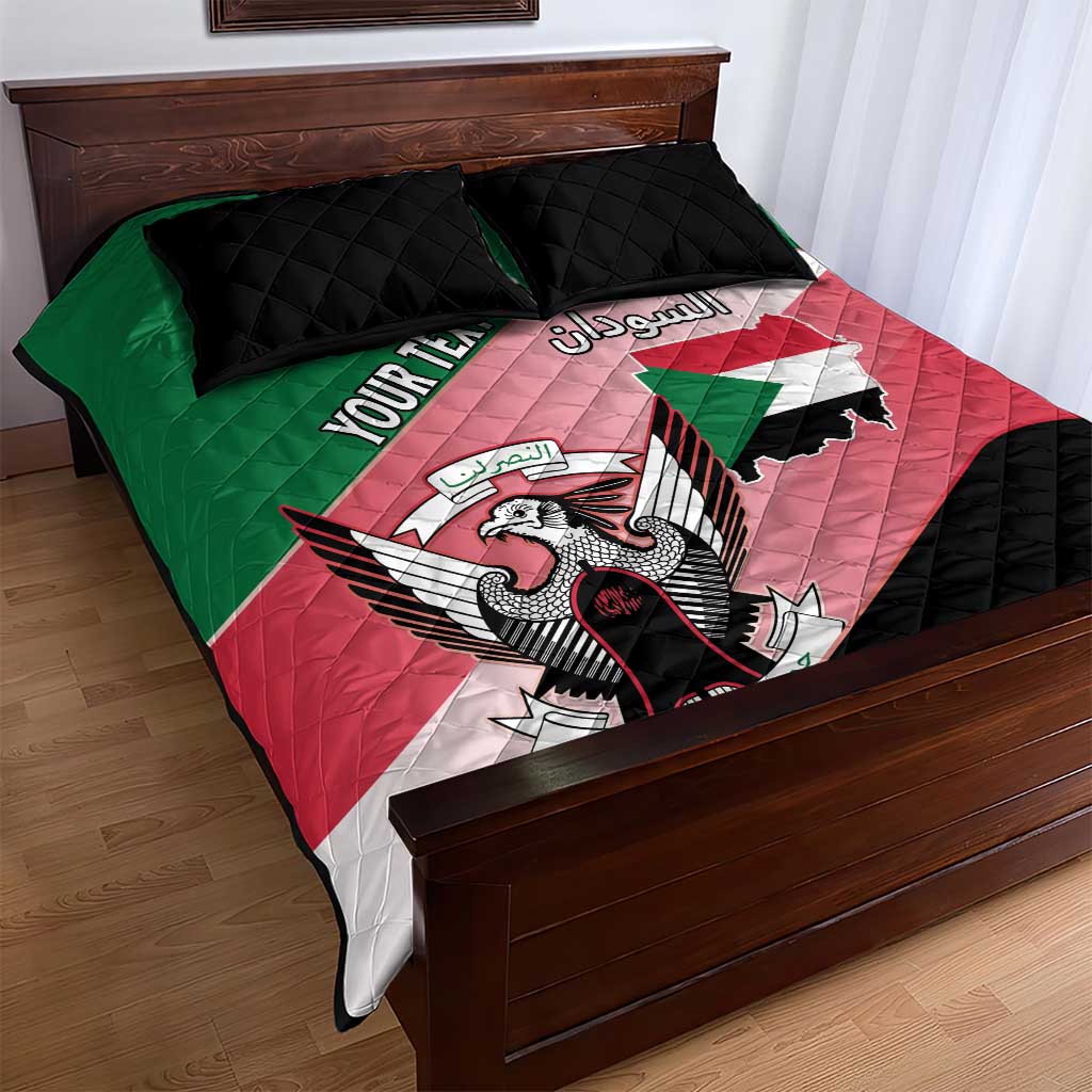 Personalized Sudan Quilt Bed Set Coat Of Arms Flag Style