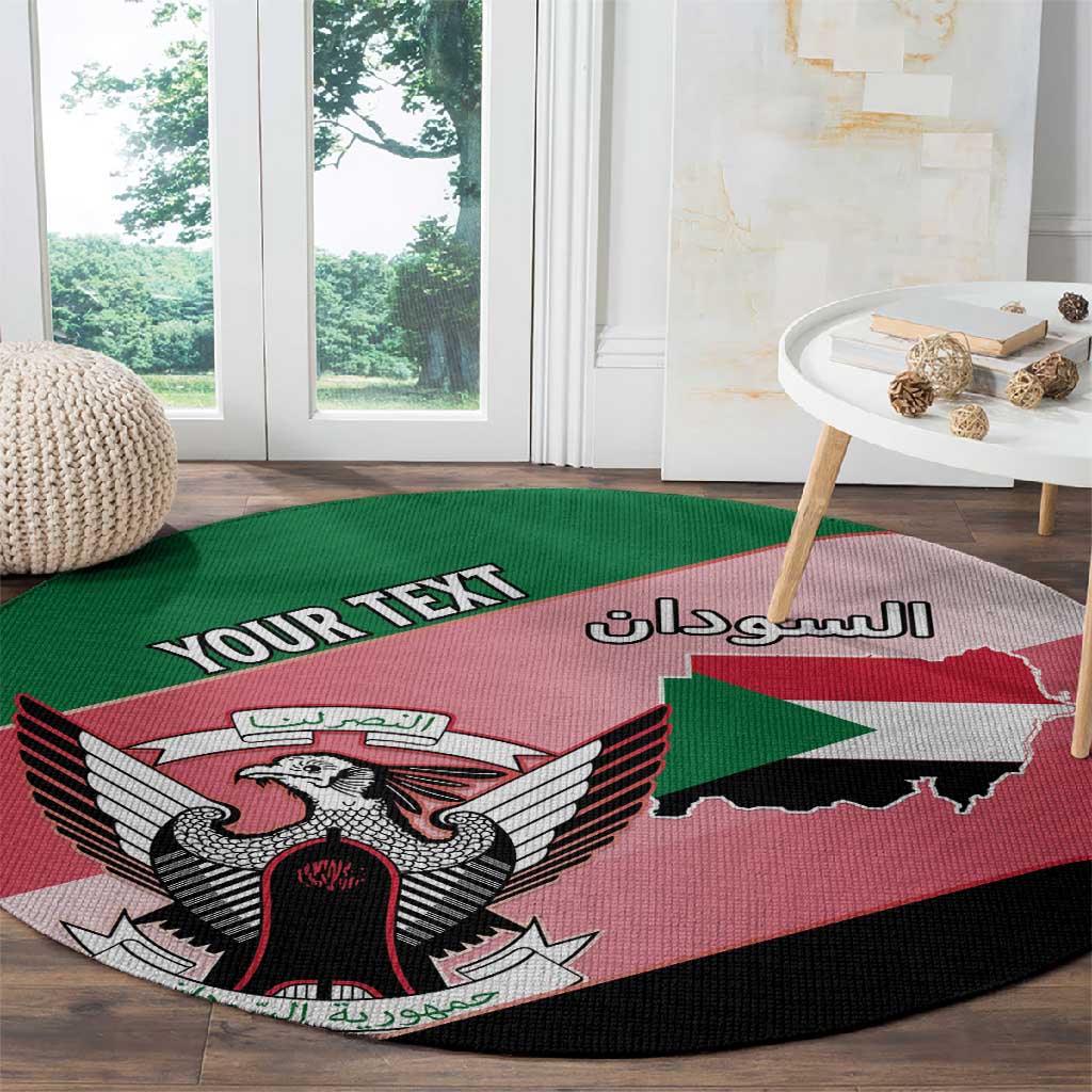Personalized Sudan Round Carpet Coat Of Arms Flag Style