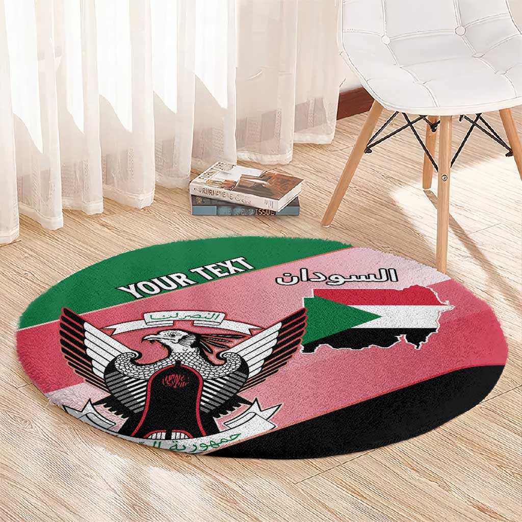 Personalized Sudan Round Carpet Coat Of Arms Flag Style