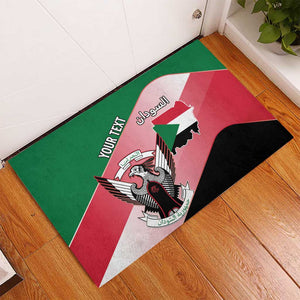 Personalized Sudan Rubber Doormat Coat Of Arms Flag Style