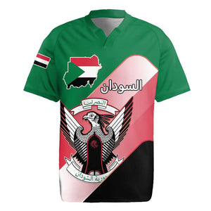 Personalized Sudan Rugby Jersey Coat Of Arms Flag Style