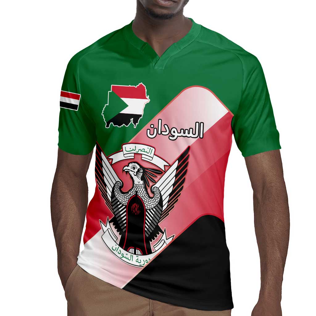 Personalized Sudan Rugby Jersey Coat Of Arms Flag Style