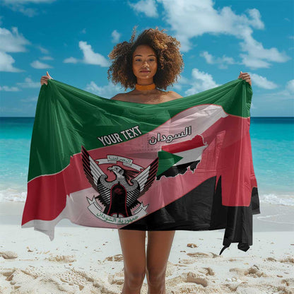 Personalized Sudan Sarong Coat Of Arms Flag Style
