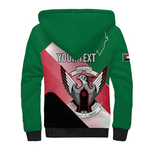 Personalized Sudan Sherpa Hoodie Coat Of Arms Flag Style