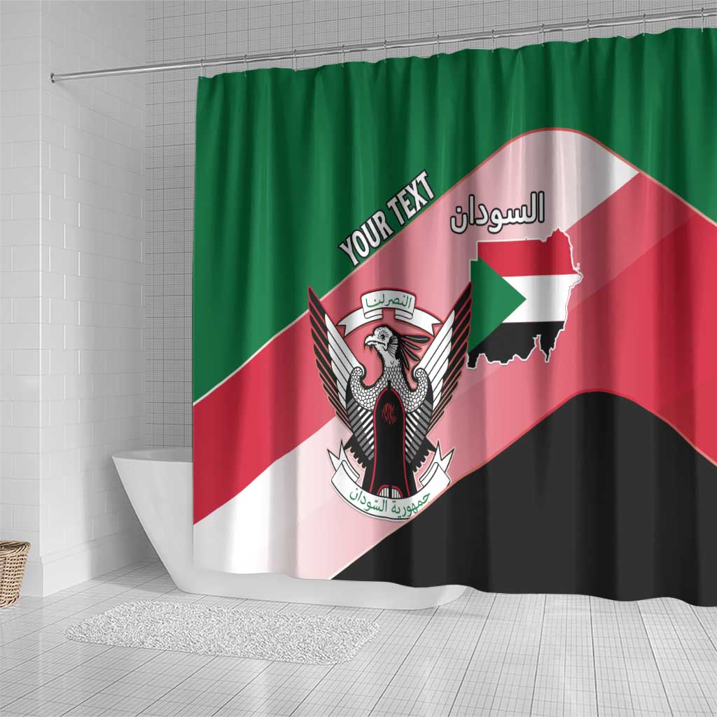 Personalized Sudan Shower Curtain Coat Of Arms Flag Style