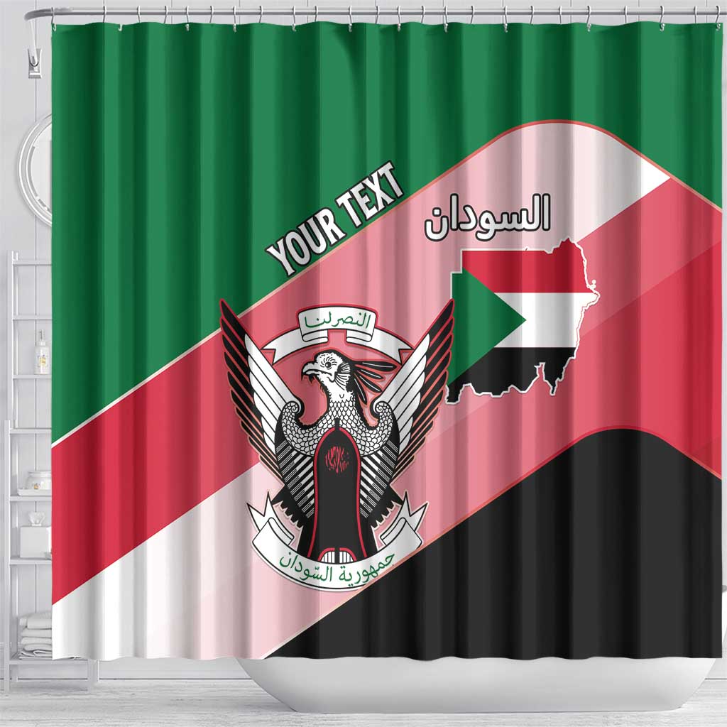 Personalized Sudan Shower Curtain Coat Of Arms Flag Style