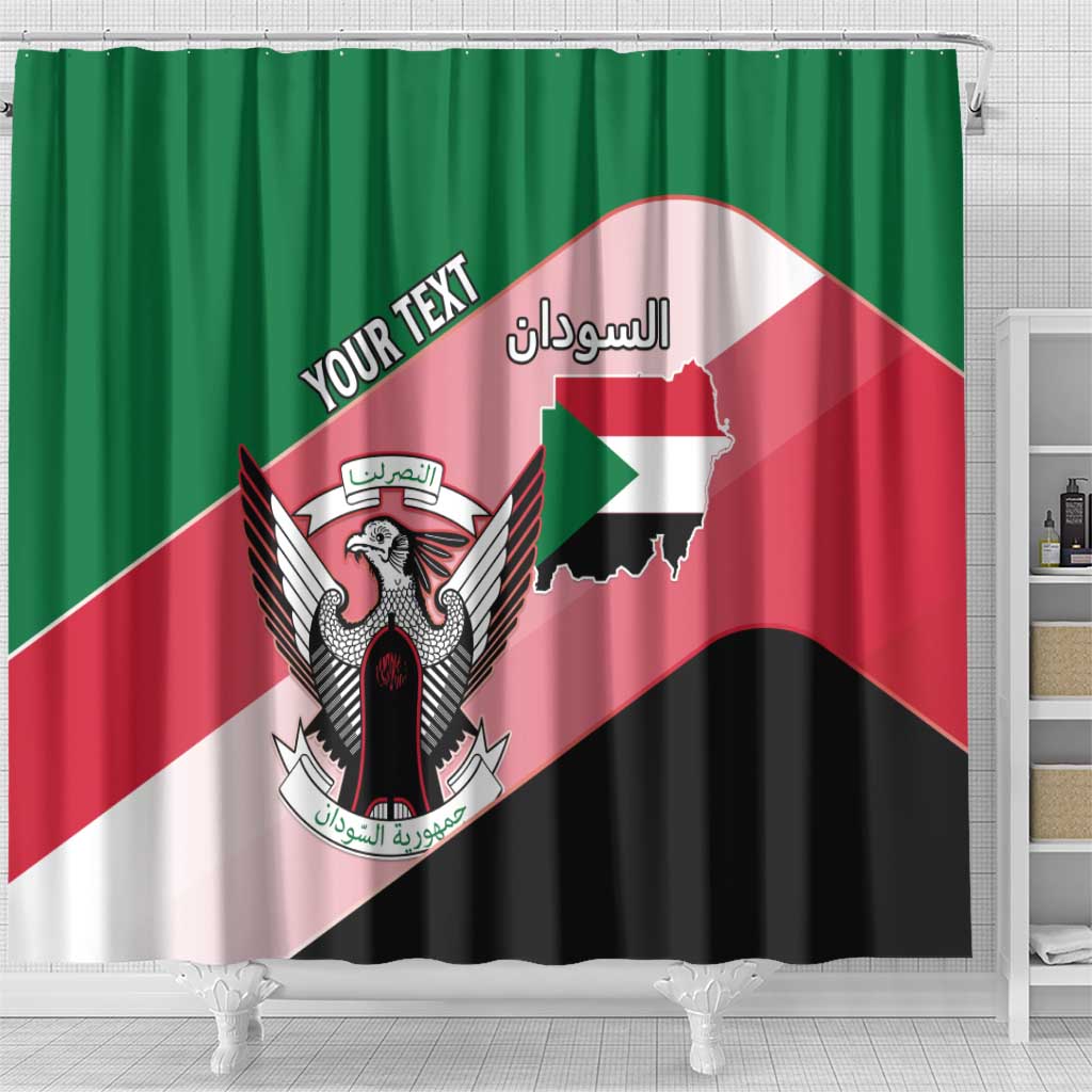 Personalized Sudan Shower Curtain Coat Of Arms Flag Style