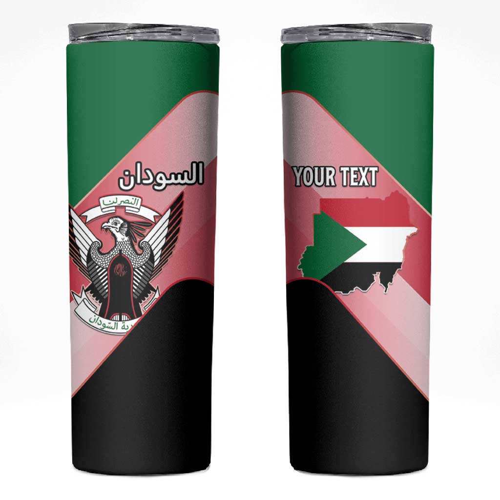 Personalized Sudan Skinny Tumbler Coat Of Arms Flag Style