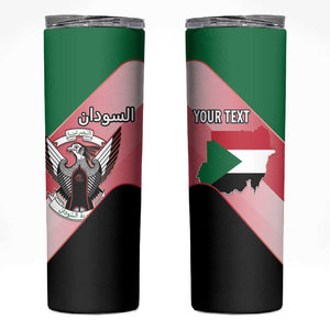 Personalized Sudan Skinny Tumbler Coat Of Arms Flag Style