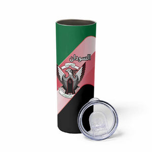 Personalized Sudan Skinny Tumbler Coat Of Arms Flag Style