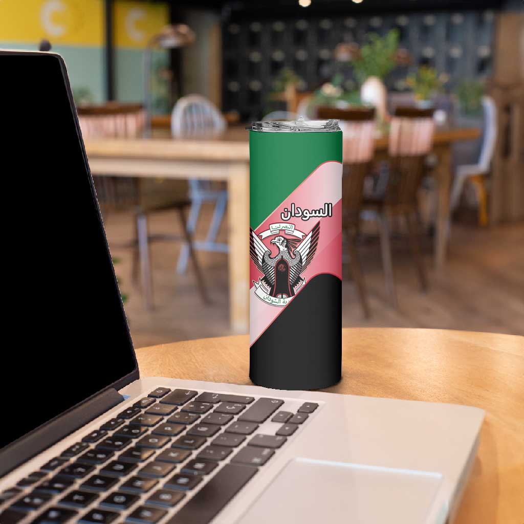 Personalized Sudan Skinny Tumbler Coat Of Arms Flag Style