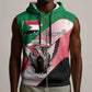 Personalized Sudan Sleeveless Zip Hoodie Coat Of Arms Flag Style - African Pride