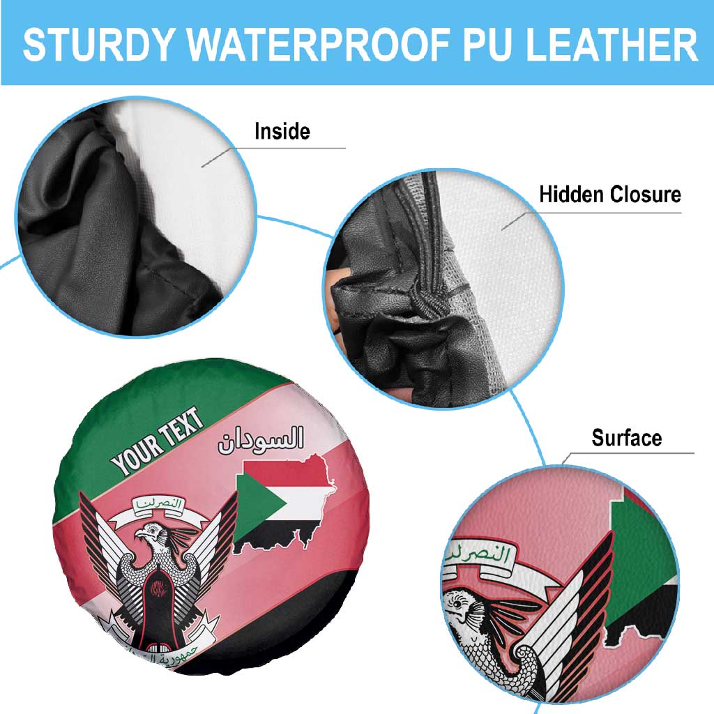 Personalized Sudan Spare Tire Cover Coat Of Arms Flag Style