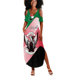 Personalized Sudan Summer Maxi Dress Coat Of Arms Flag Style