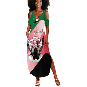 Personalized Sudan Summer Maxi Dress Coat Of Arms Flag Style