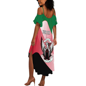 Personalized Sudan Summer Maxi Dress Coat Of Arms Flag Style