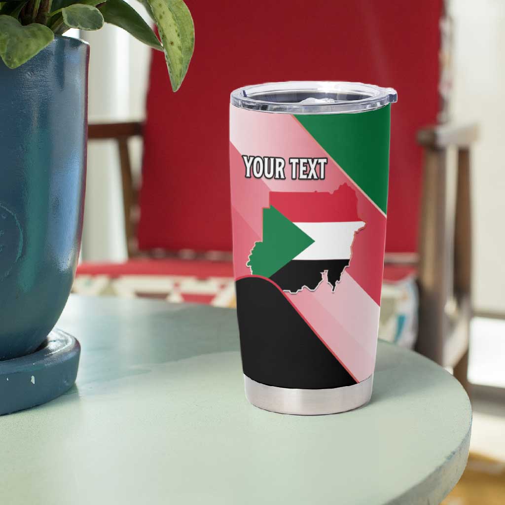 Personalized Sudan Tumbler Cup Coat Of Arms Flag Style