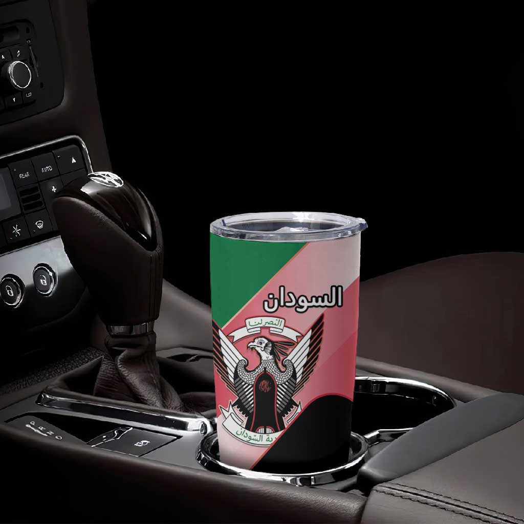 Personalized Sudan Tumbler Cup Coat Of Arms Flag Style