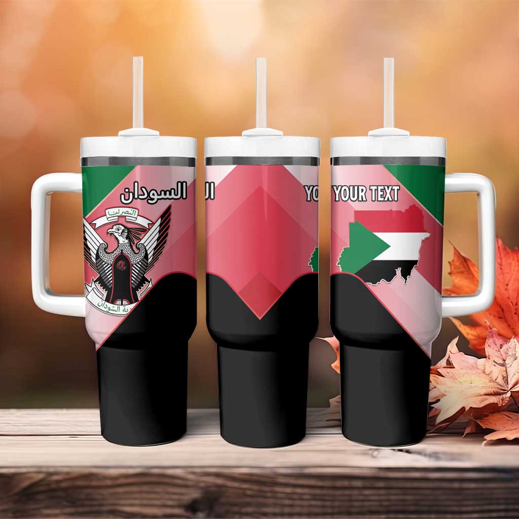Personalized Sudan Tumbler With Handle Coat Of Arms Flag Style