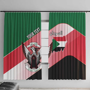 Personalized Sudan Window Curtain Coat Of Arms Flag Style