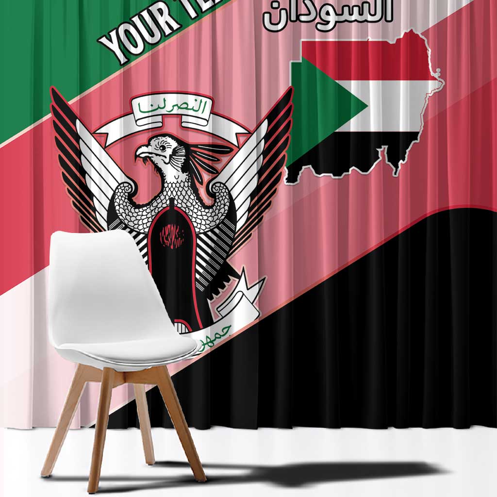 Personalized Sudan Window Curtain Coat Of Arms Flag Style