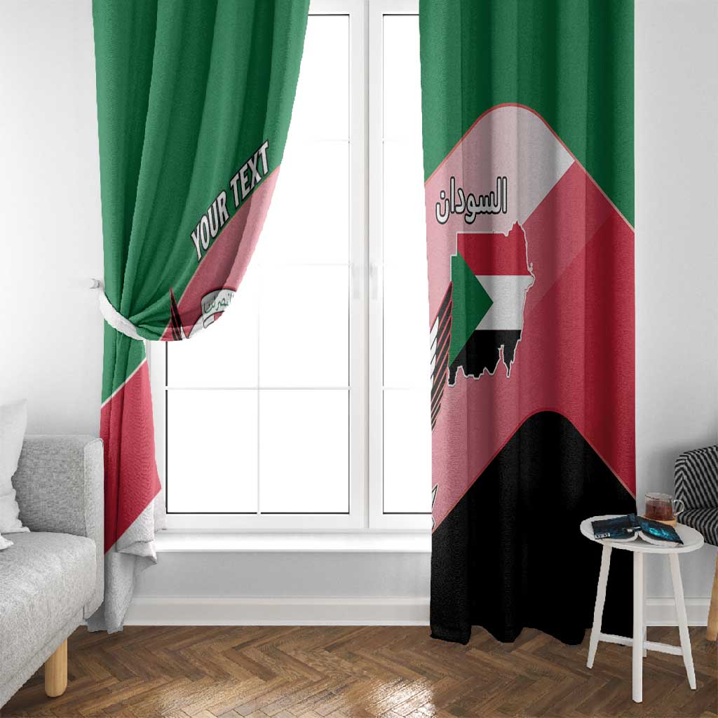 Personalized Sudan Window Curtain Coat Of Arms Flag Style