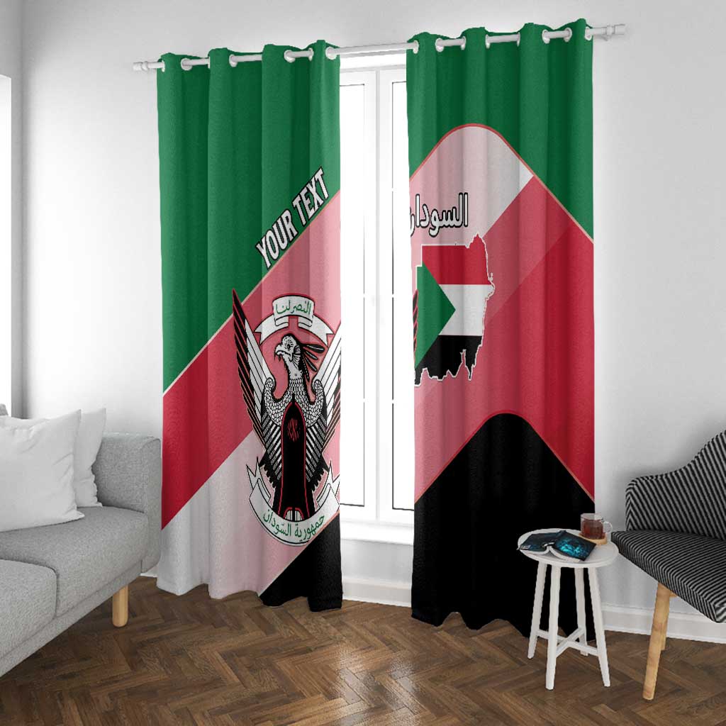 Personalized Sudan Window Curtain Coat Of Arms Flag Style